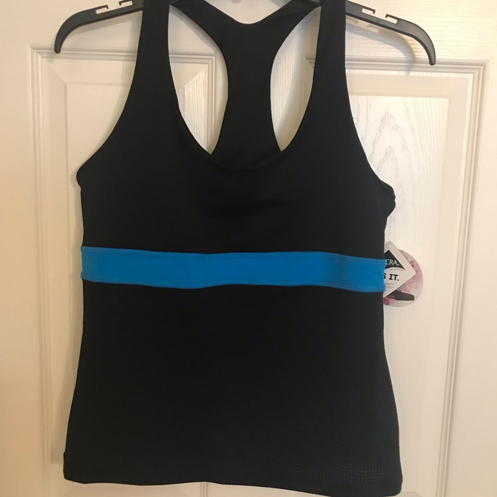 KOS USA black and blue tank top exercise NWT